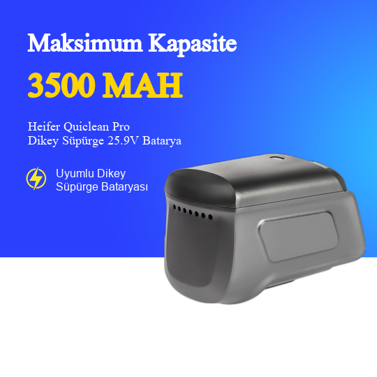 Heifer Quiclean Pro Dikey Süpürge 3500 mAh Batarya