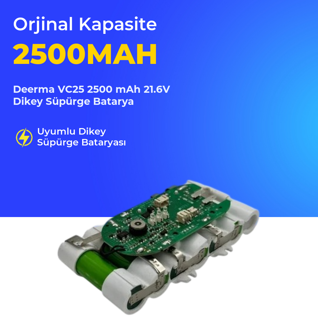 Deerma VC25 2500 mAh 21.6V Dikey Süpürge Batarya