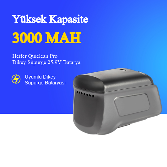 Heifer Quiclean Pro Dikey Süpürge 3000 mAh Batarya
