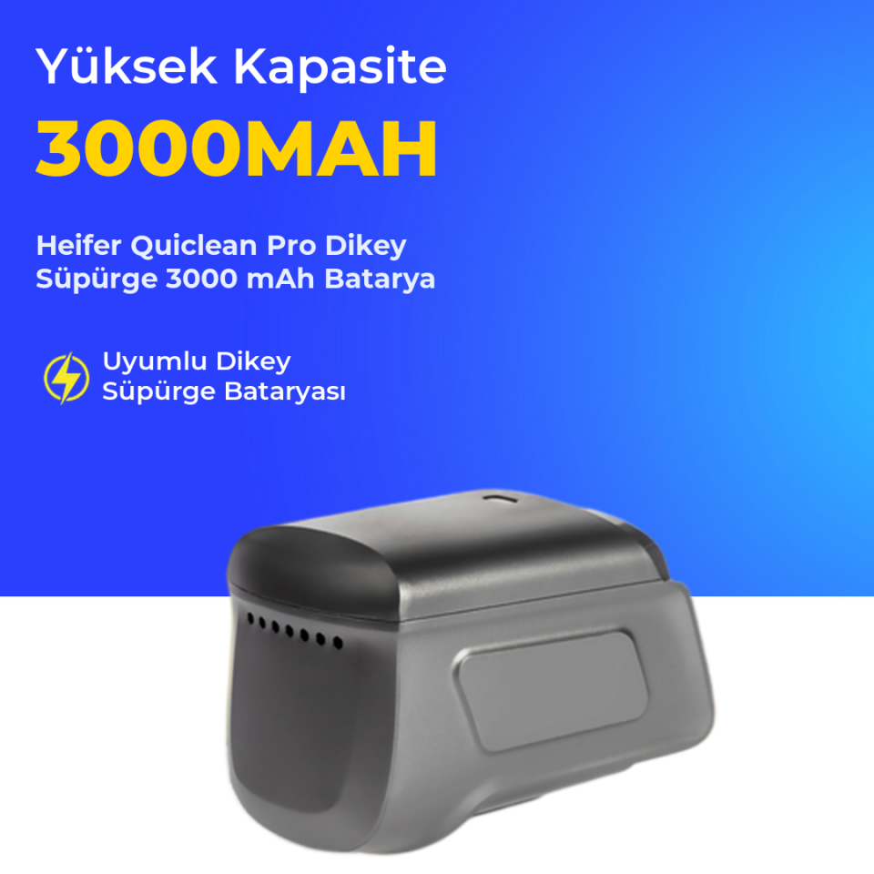 Heifer Quiclean Pro Dikey Süpürge 3000 mAh Batarya