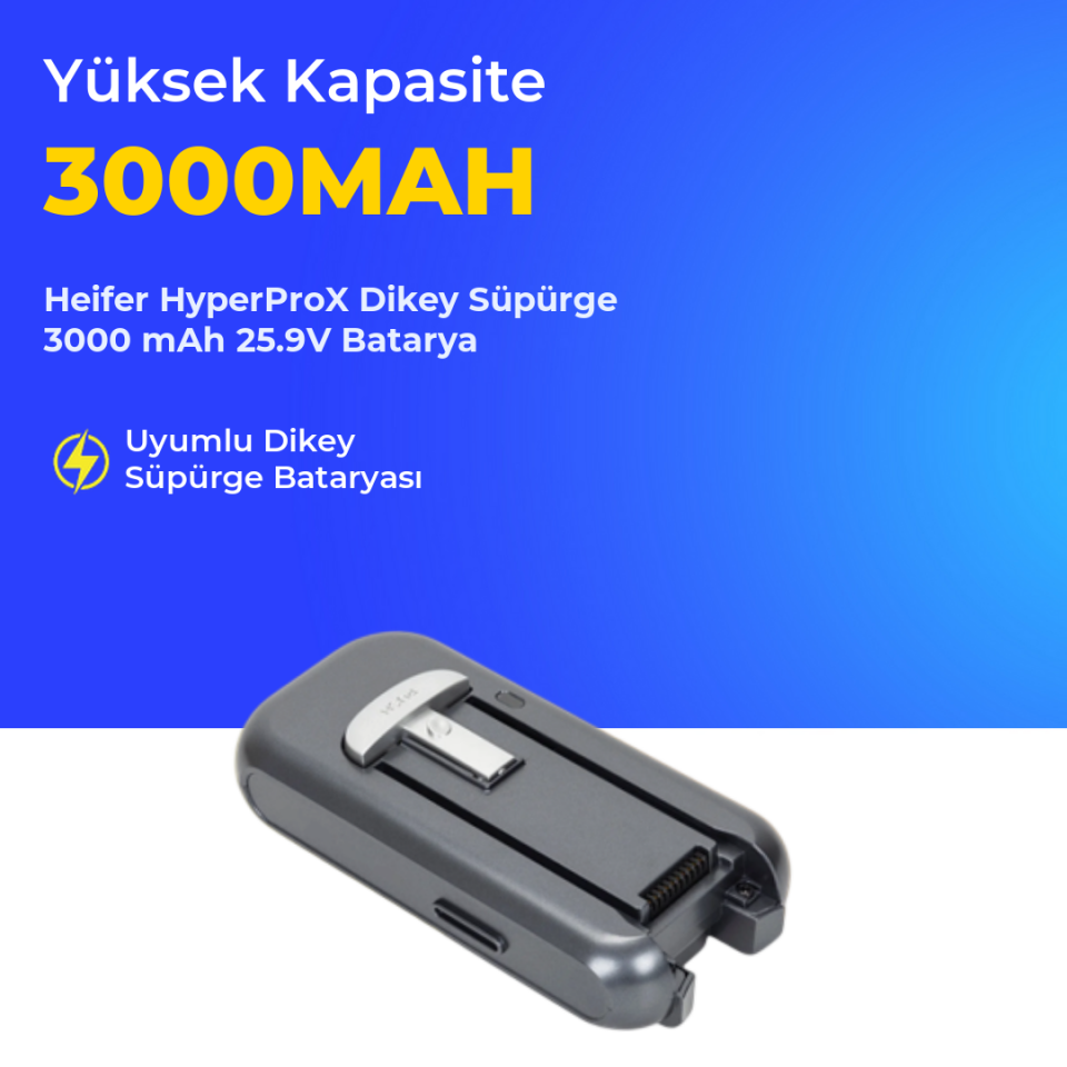 Heifer HyperProX Dikey Süpürge 3000 mAh Batarya