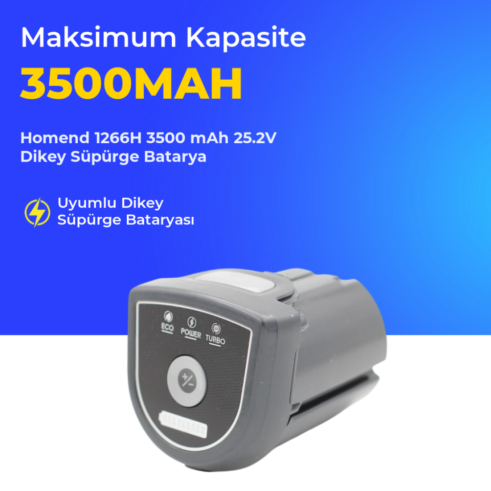 Homend 1266H 3500 mAh 25.2V Dikey Süpürge Batarya