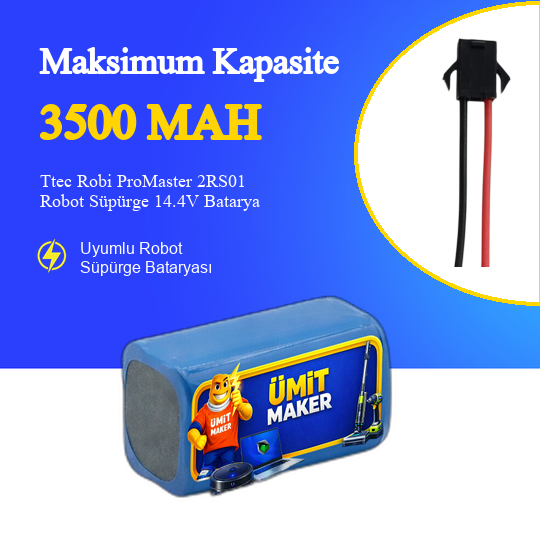 Ttec Robi ProMaster 2RS01 Robot Süpürge 3500 mAh 14.4V Batarya