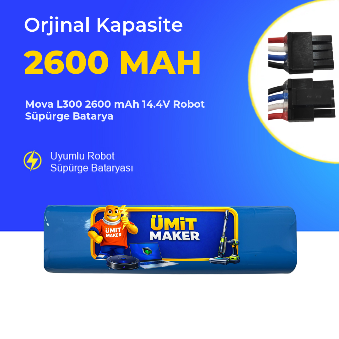 Mova L300 2600 mAh 14.4V Robot Süpürge Batarya