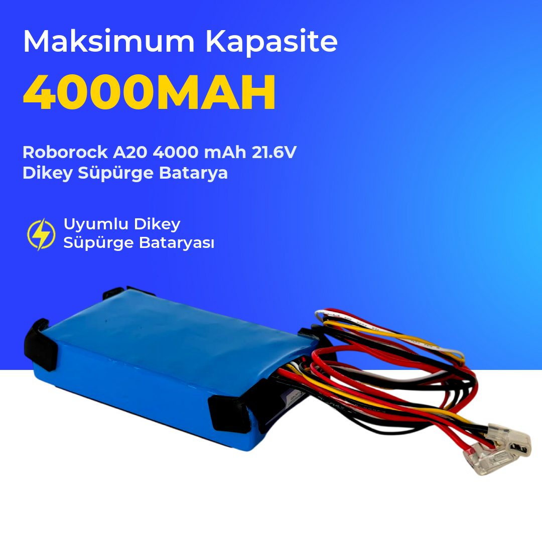 Roborock A20 4000 mAh 21.6V Dikey Süpürge Batarya