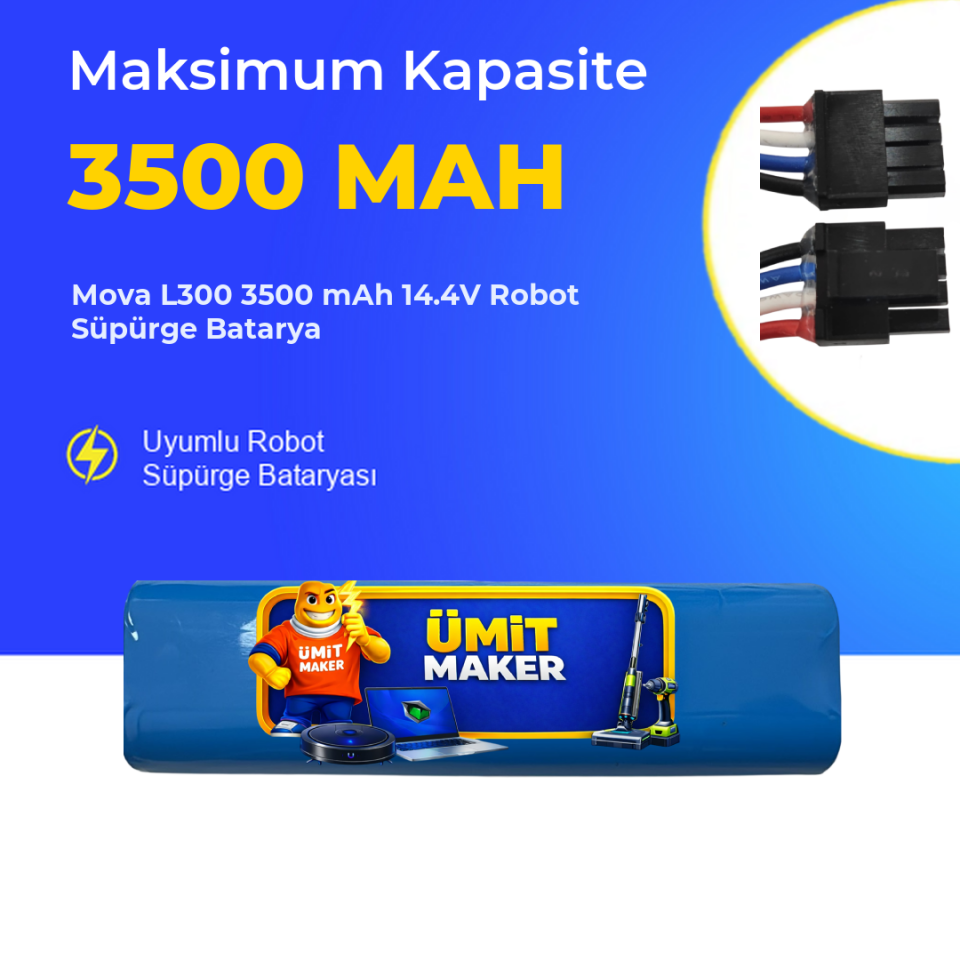 Mova L300 3500 mAh 14.4V Robot Süpürge Batarya