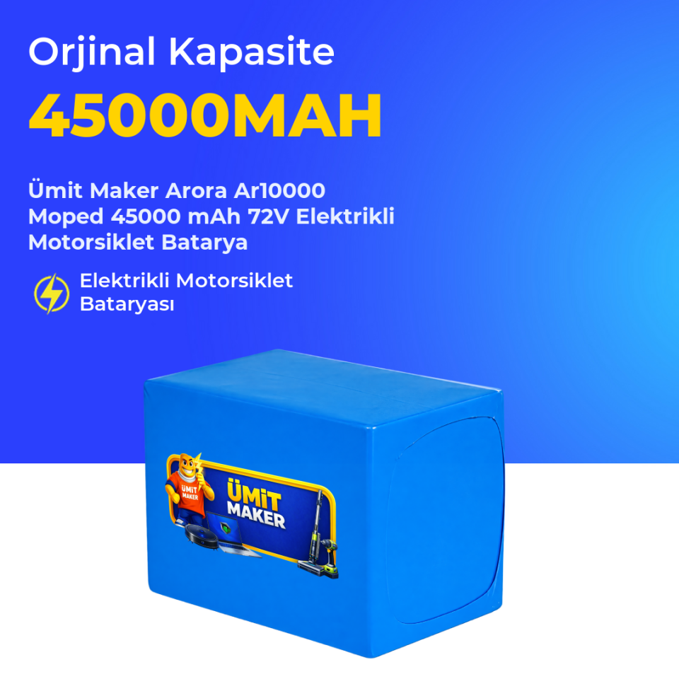 Arora Ar10000 Moped 45000 mAh 72V Elektrikli Motorsiklet Batarya