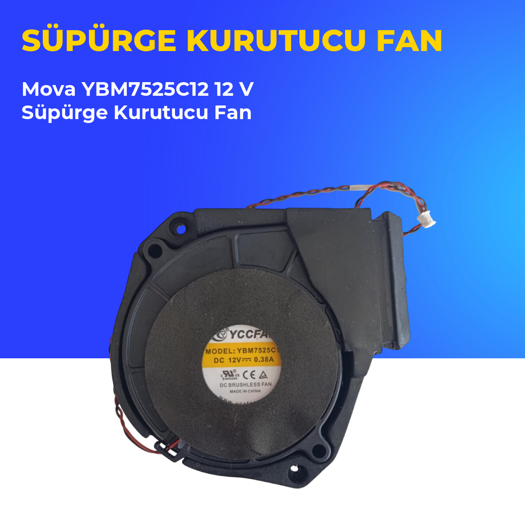 Mova YBM7525C12 12 V Süpürge Kurutucu Fan