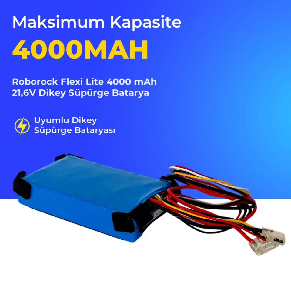 Roborock Flexi Lite 4000 mAh 21,6V Dikey Süpürge Batarya