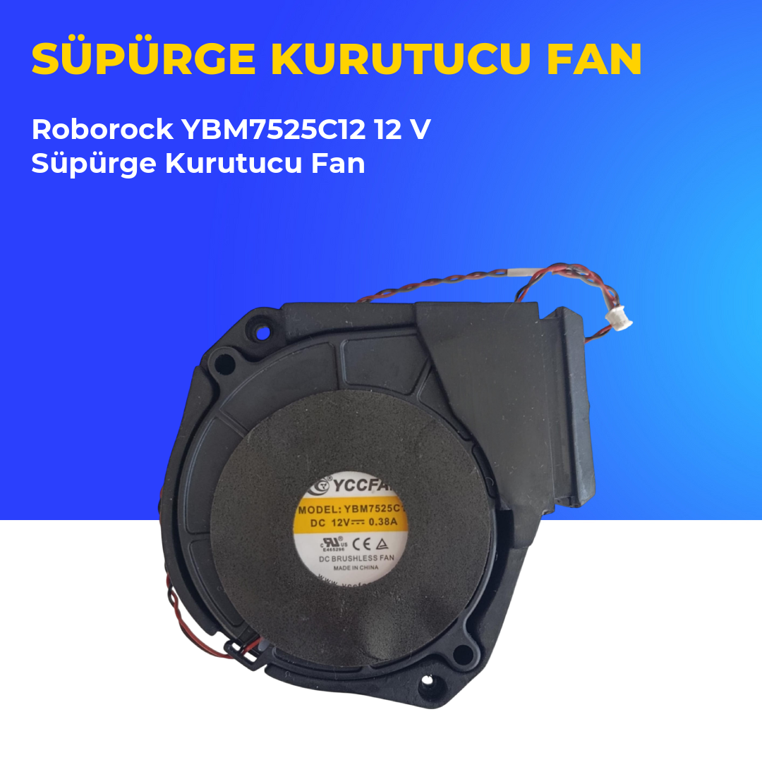 Roborock YBM7525C12 12 V Süpürge Kurutucu Fan