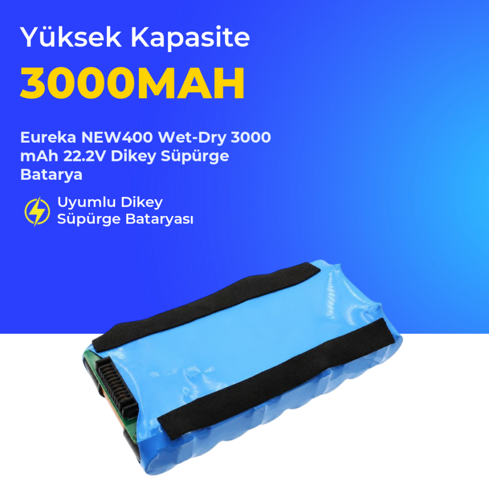 Eureka NEW400 Wet-Dry 3000 mAh 22.2V Dikey Süpürge Batarya