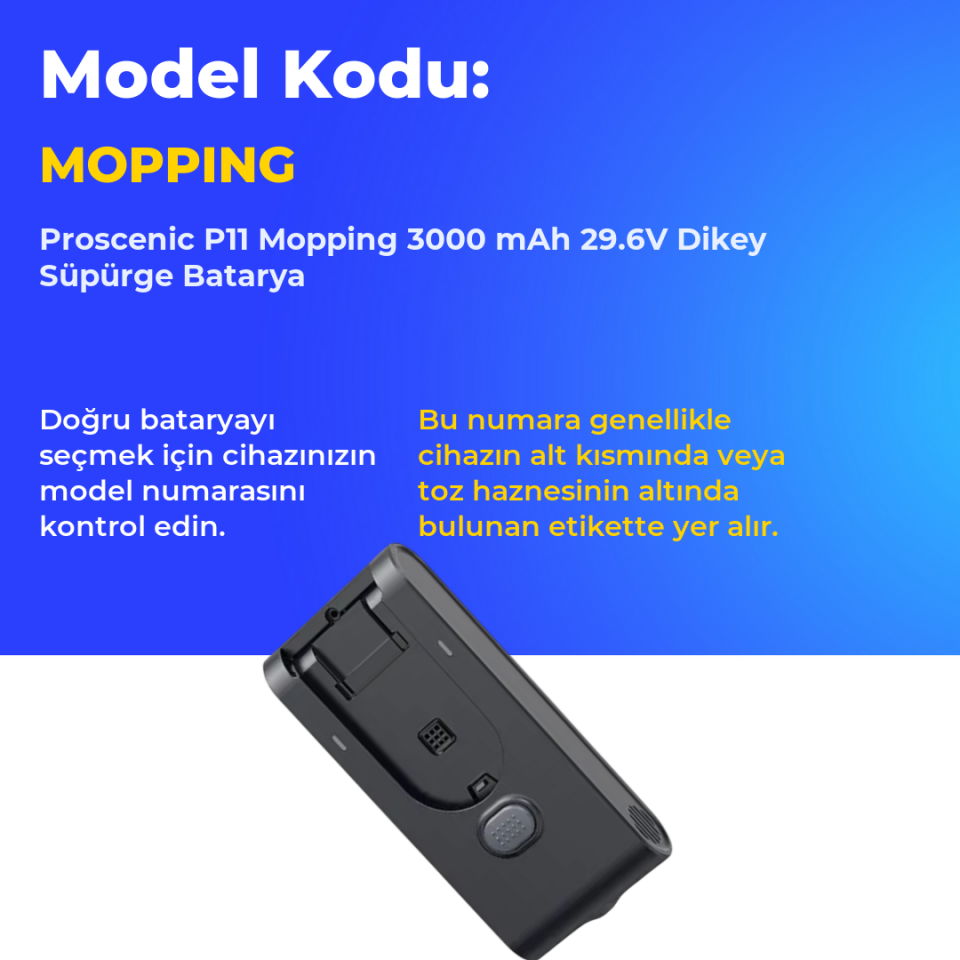 Proscenic P11 Mopping 3000 mAh 29.6V Dikey Süpürge Batarya