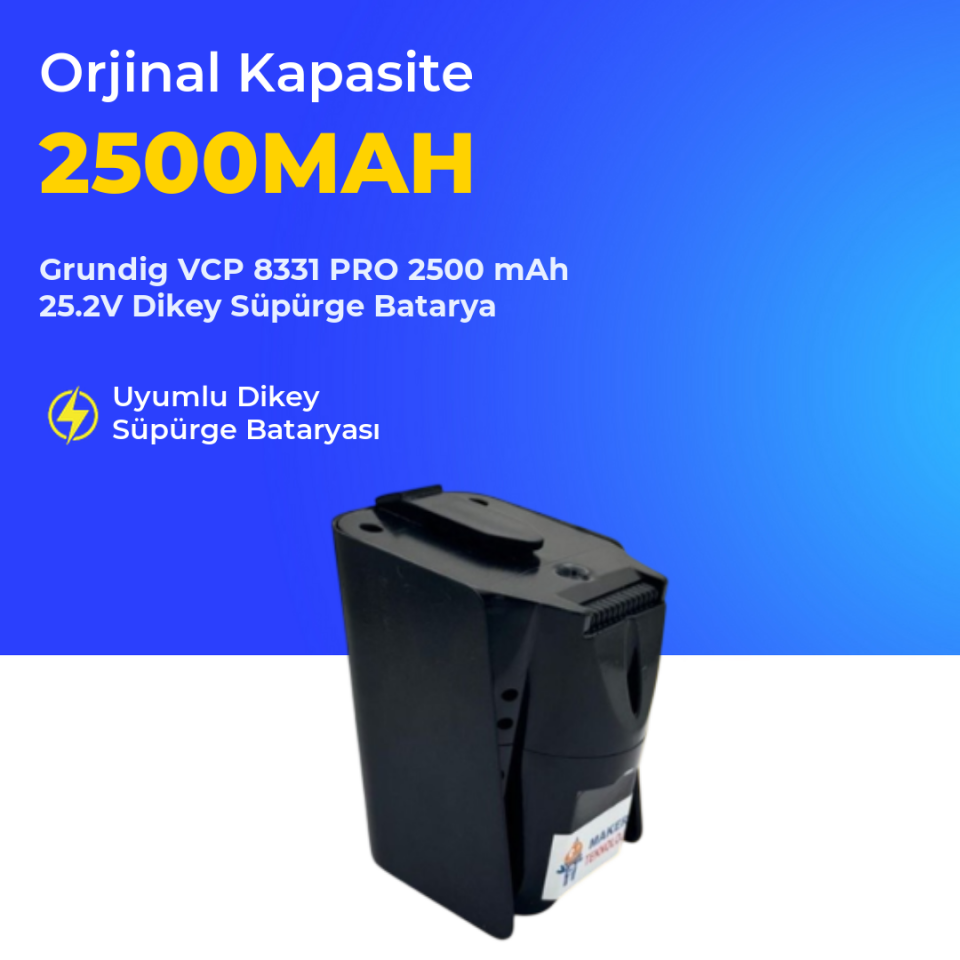 Grundig VCP 8331 PRO 2500 mAh 25.2V Dikey Süpürge Batarya
