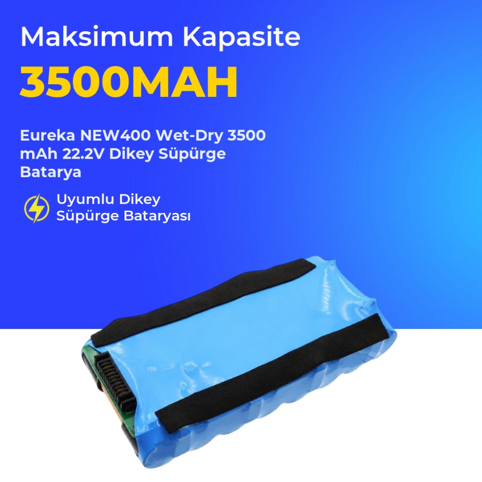 Eureka NEW400 Wet-Dry 3500 mAh 22.2V Dikey Süpürge Batarya