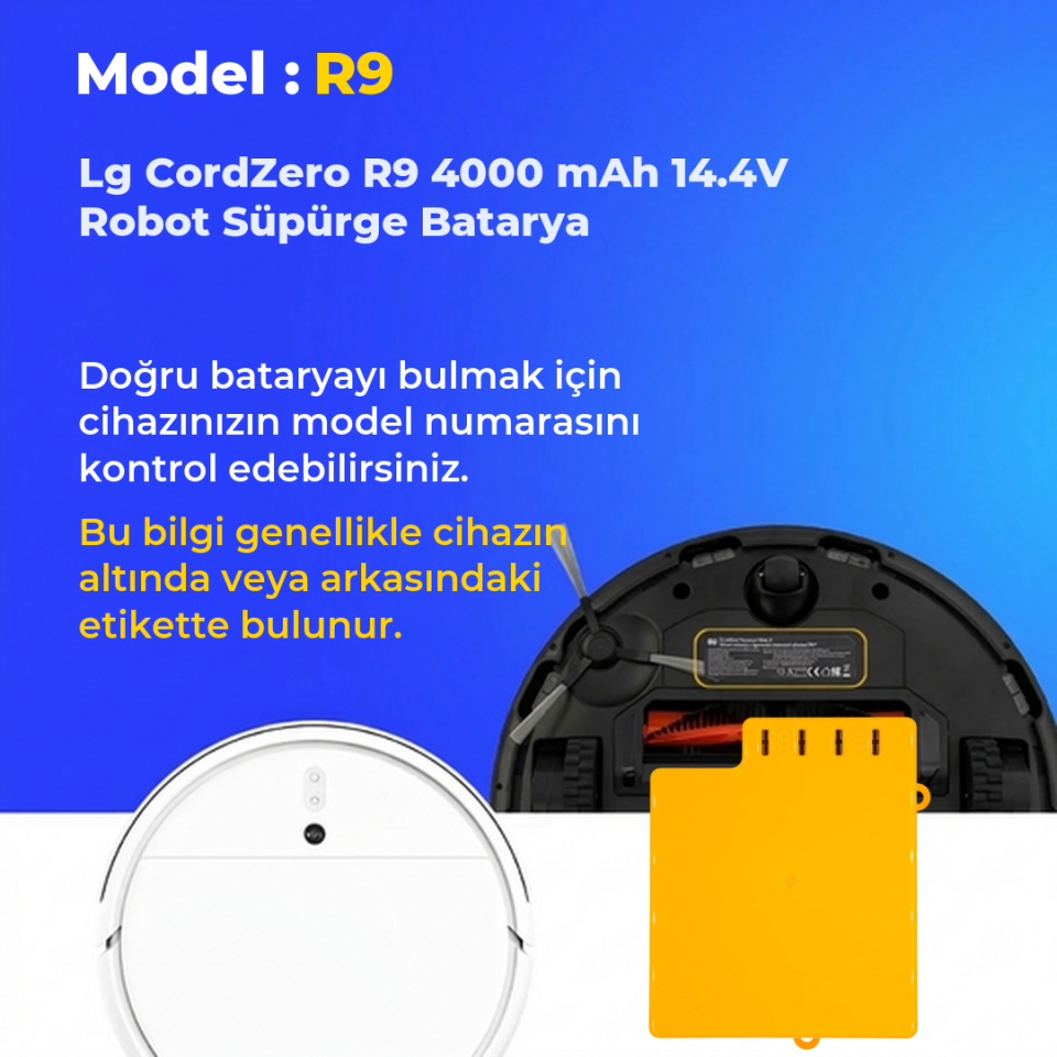 Lg CordZero R9 4000 mAh 14.4V Robot Süpürge Batarya