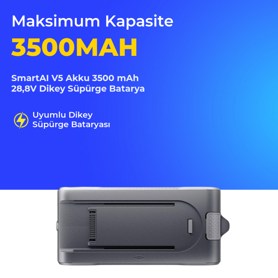 SmartAI V5 Akku 3500 mAh 28,8V Dikey Süpürge Batarya