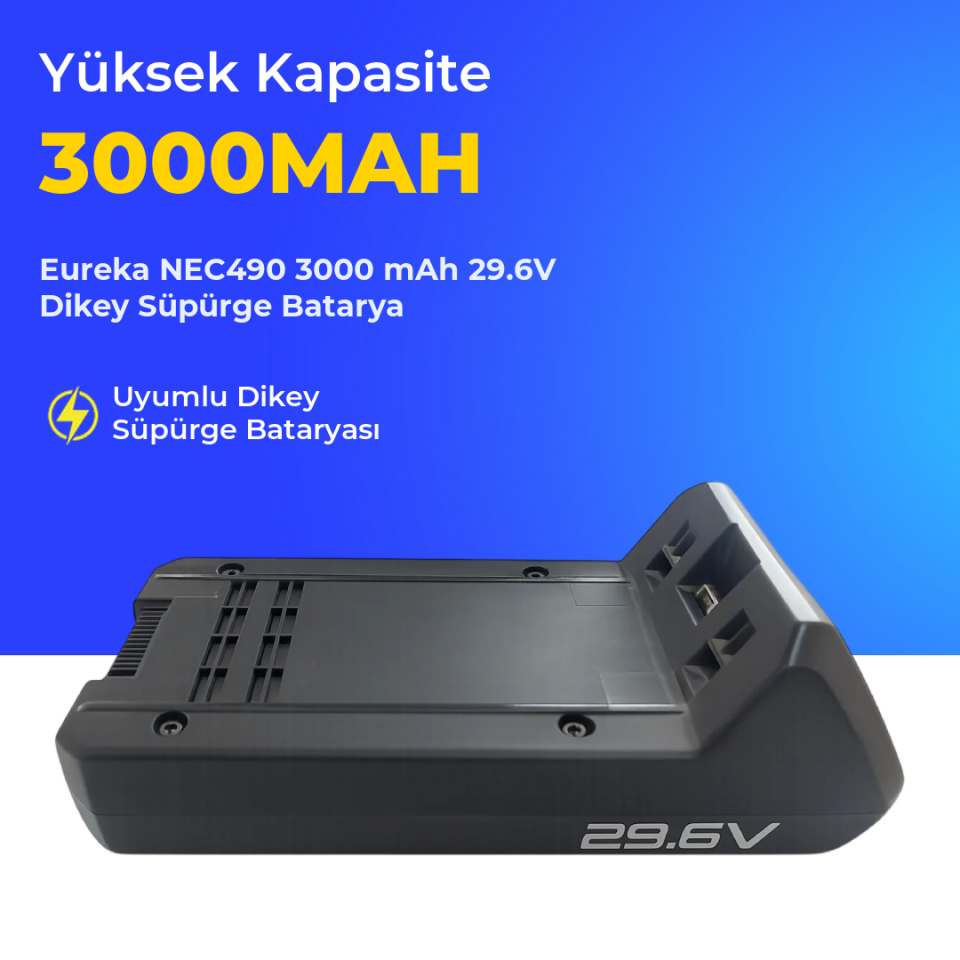 Eureka NEC490 3000 mAh 29.6V Dikey Süpürge Batarya