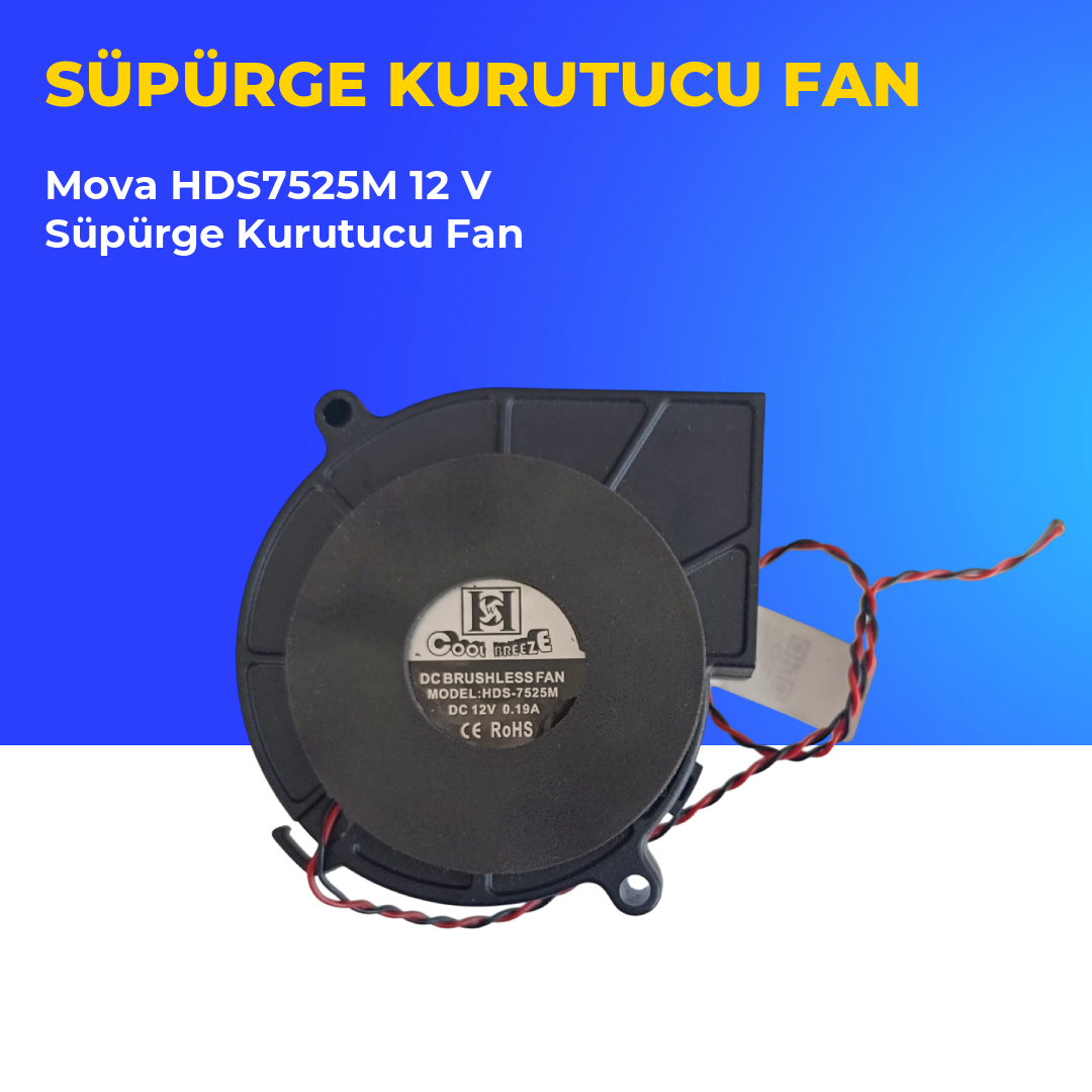 Mova HDS7525M 12 V Süpürge Kurutucu Fan