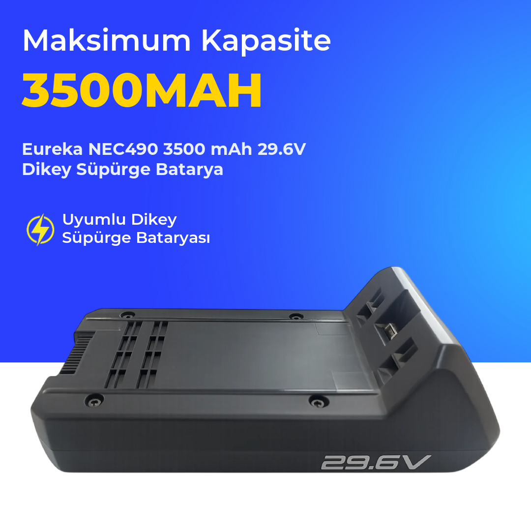 Eureka NEC490 3500 mAh 29.6V Dikey Süpürge Batarya