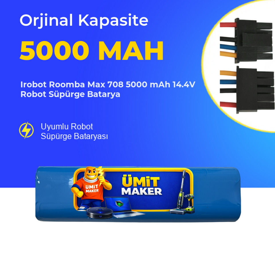 Irobot Roomba Max 708 5000 mAh 14.4V Robot Süpürge Batarya