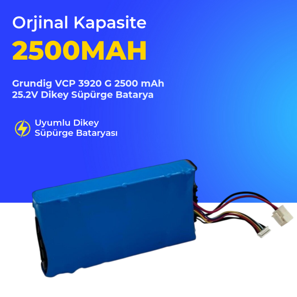 Grundig VCP 3920 G 2500 mAh 25.2V Dikey Süpürge Batarya