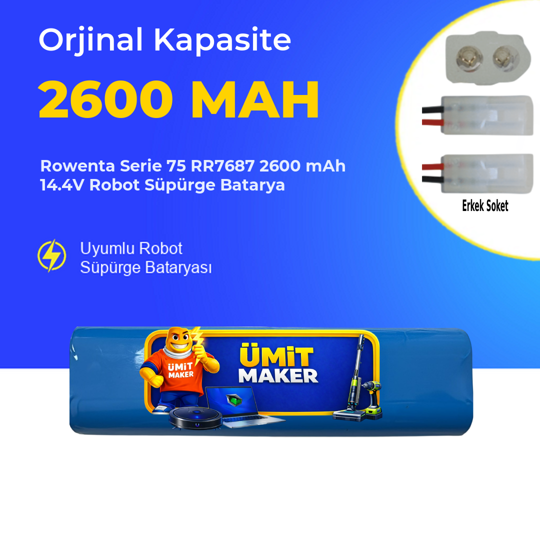 Rowenta Serie 75 RR7687 2600 mAh 14.4V Robot Süpürge Batarya