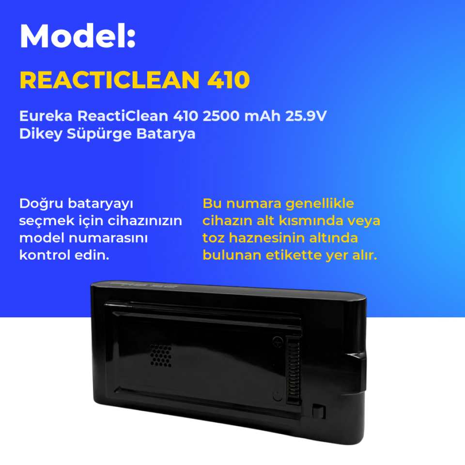 Eureka ReactiClean 410 2500 mAh 25.9V Dikey Süpürge Batarya