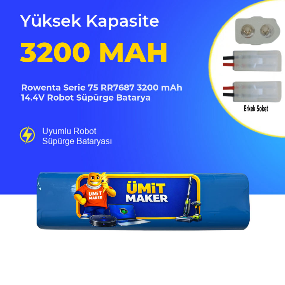 Rowenta Serie 75 RR7687 3200 mAh 14.4V Robot Süpürge Batarya