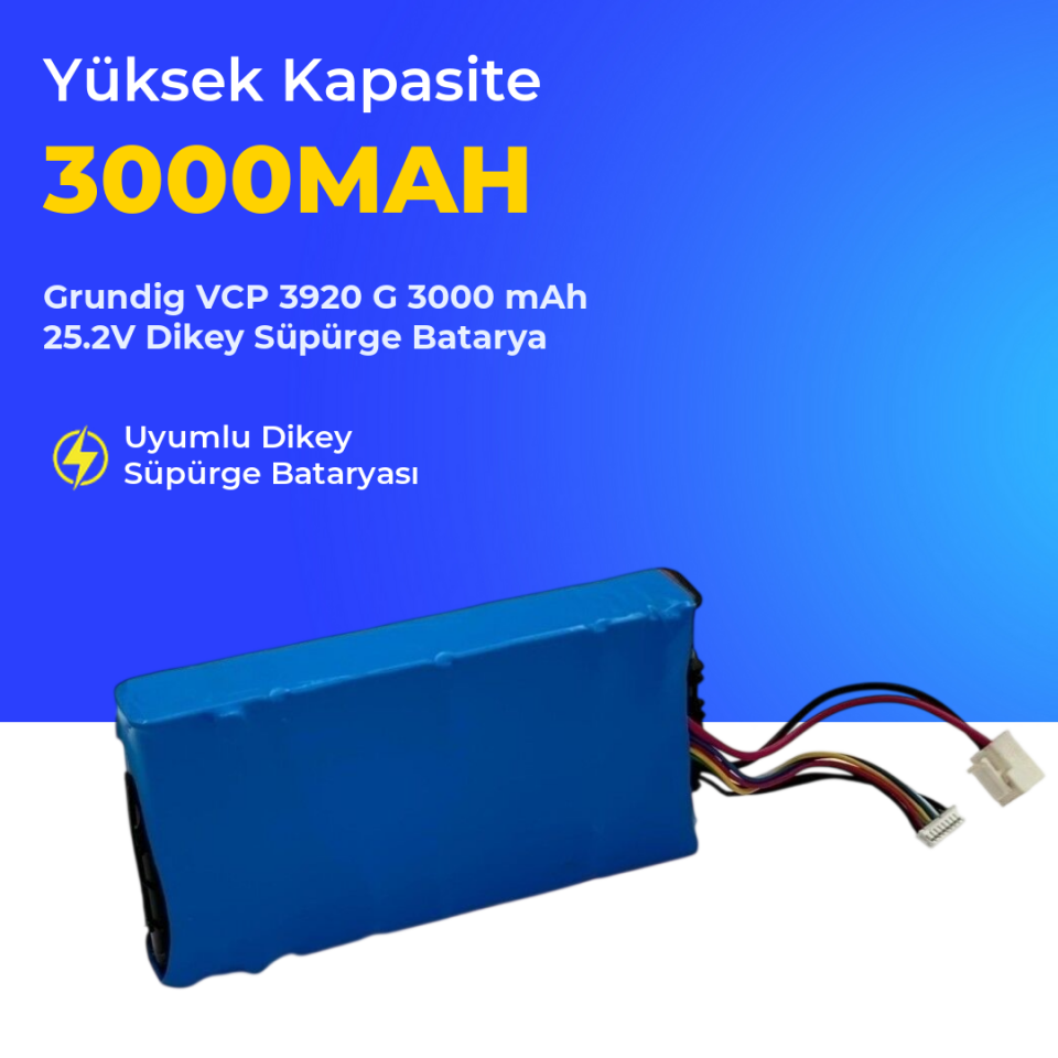 Grundig VCP 3920 G 3000 mAh 25.2V Dikey Süpürge Batarya
