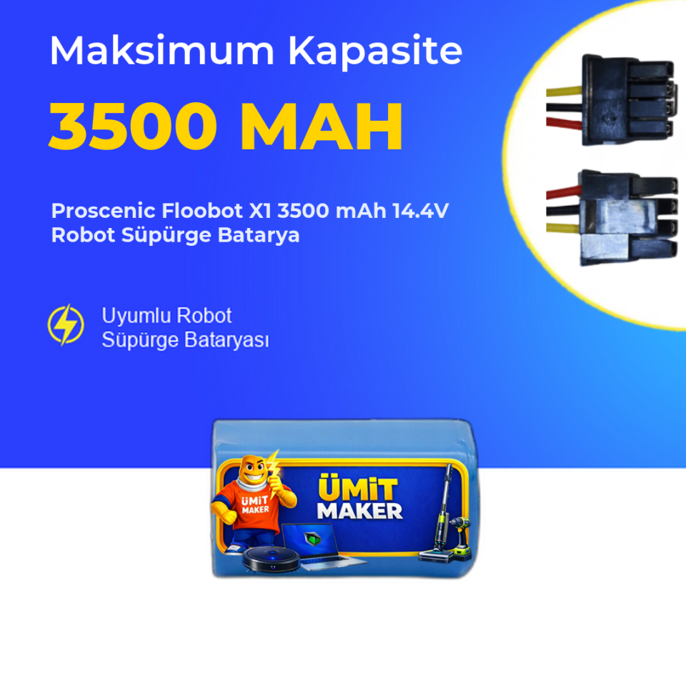 Proscenic Floobot X1 3500 mAh 14.4V Robot Süpürge Batarya
