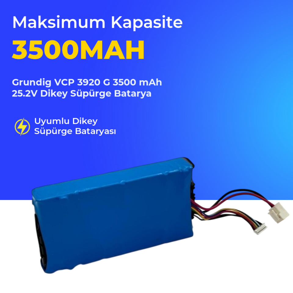 Grundig VCP 3920 G 3500 mAh 25.2V Dikey Süpürge Batarya