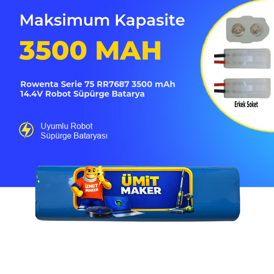 Rowenta Serie 75 RR7687 3500 mAh 14.4V Robot Süpürge Batarya