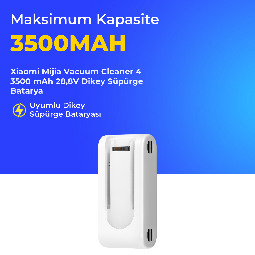 Xiaomi Mijia Vacuum Cleaner 4 3500 mAh 28,8V Dikey Süpürge Batarya