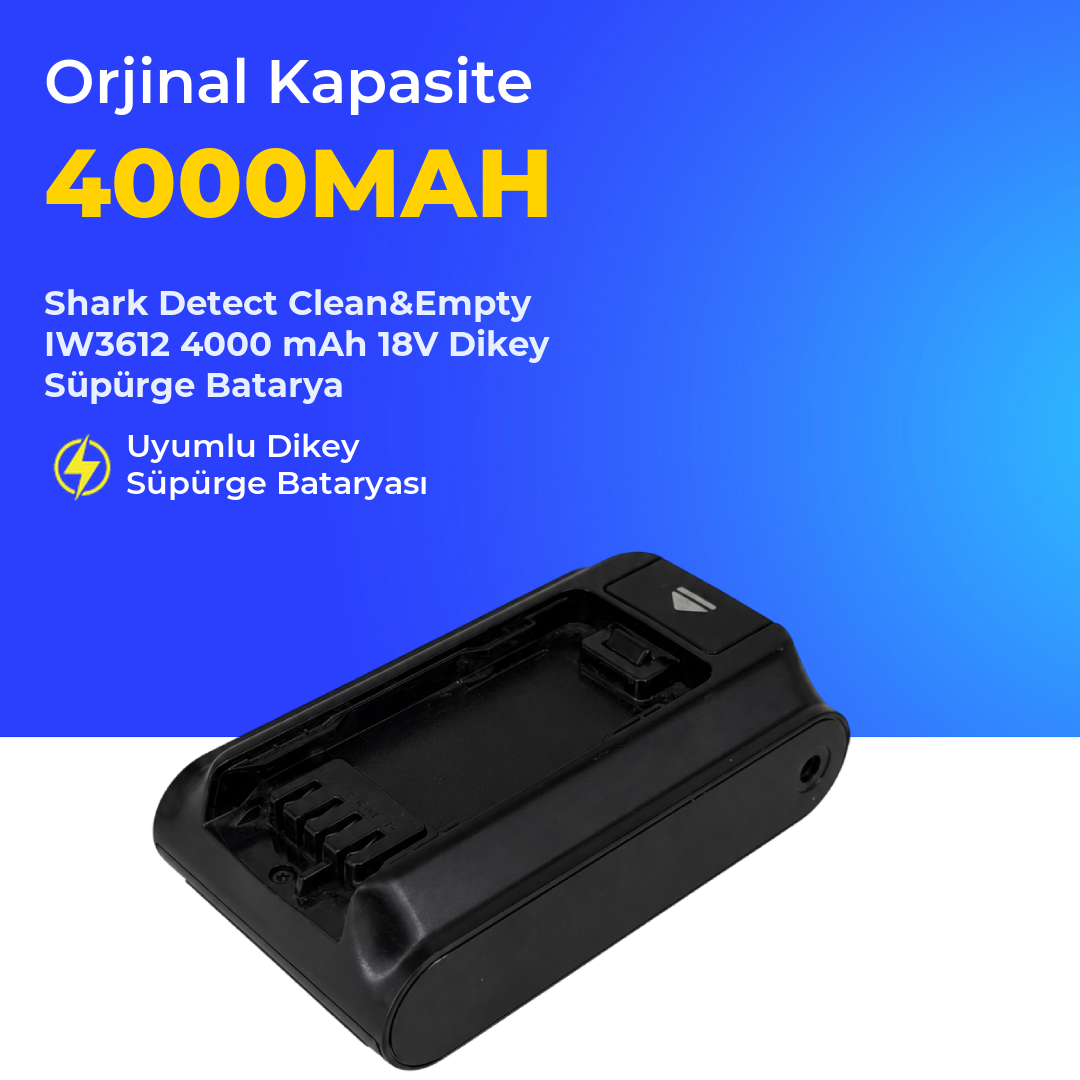 Shark Detect Clean&Empty IW3612 4000 mAh 18V Dikey Süpürge Batarya
