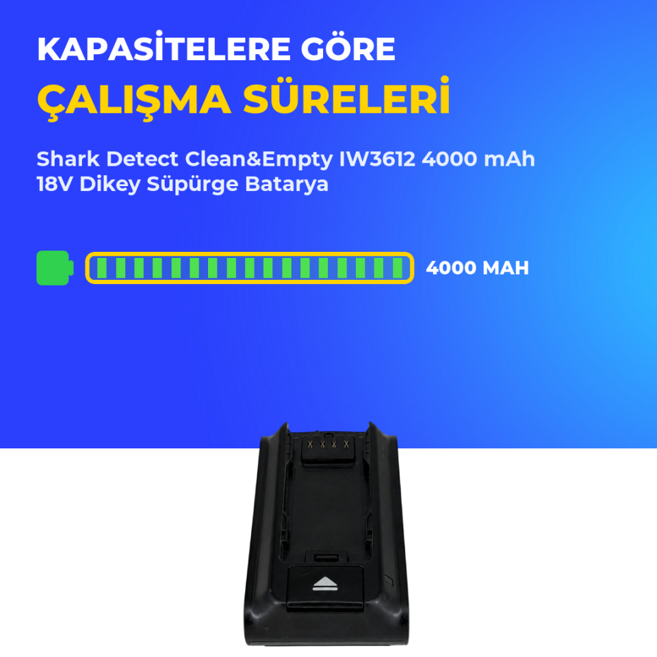 Shark Detect Clean&Empty IW3612 4000 mAh 18V Dikey Süpürge Batarya