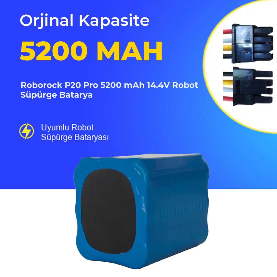 Roborock P20 Pro 5200 mAh 14.4V Robot Süpürge Batarya