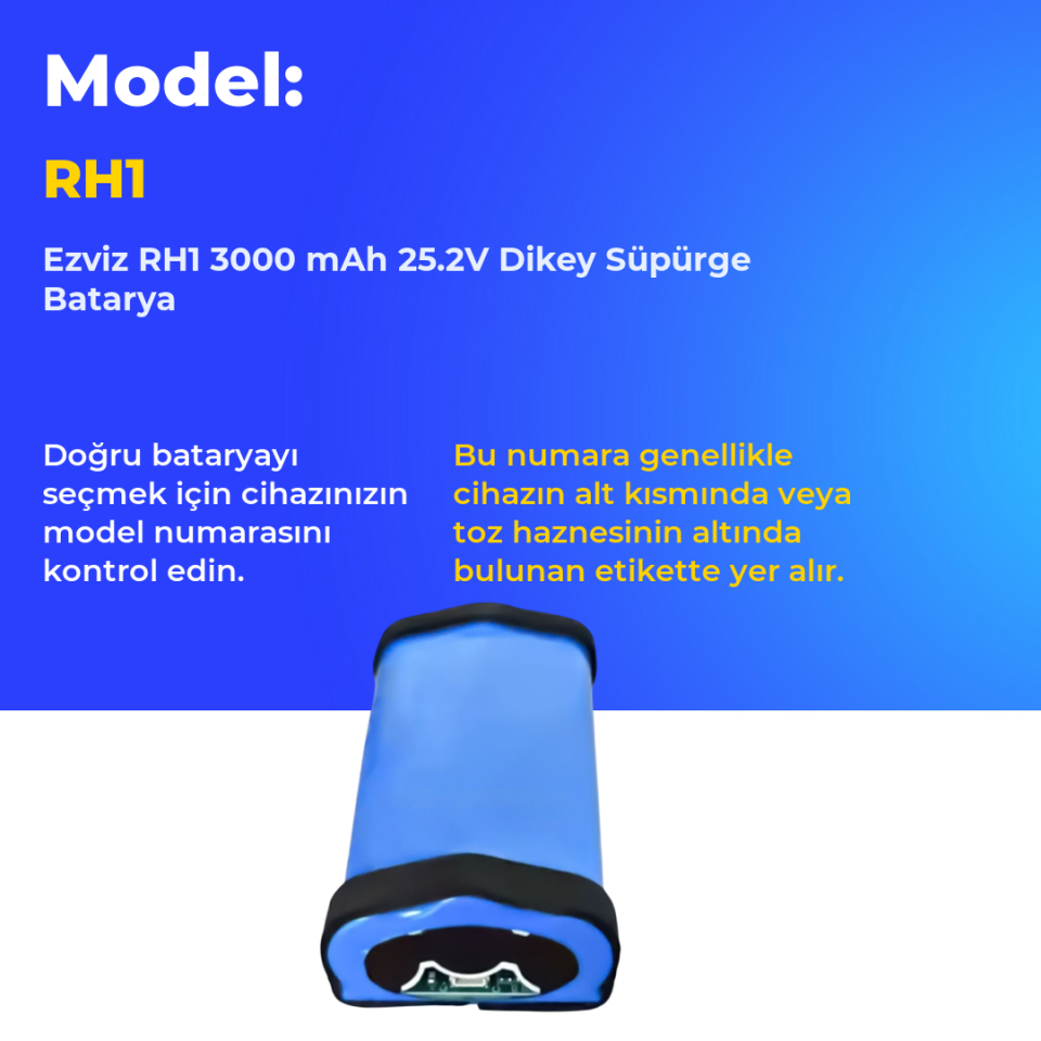 Ezviz RH1 3000 mAh 25.2V Dikey Süpürge Batarya