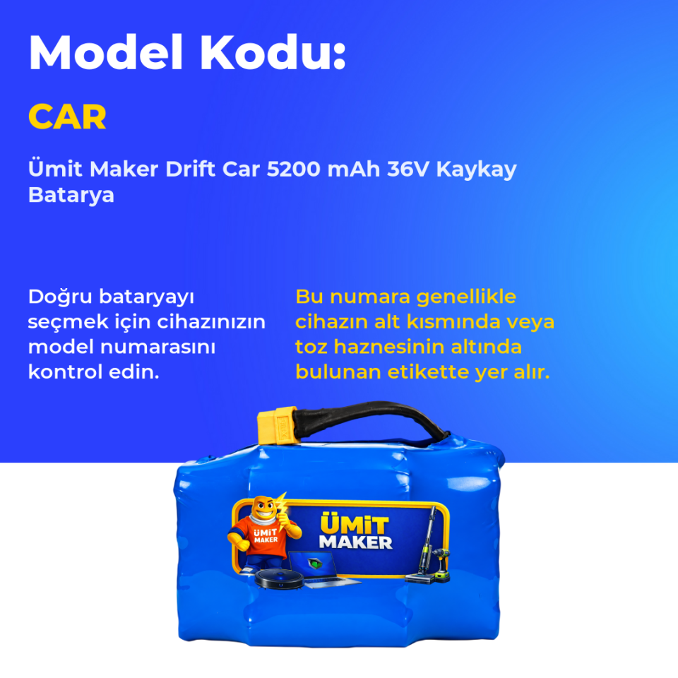 Drift Car 5200 mAh 36V Kaykay Batarya