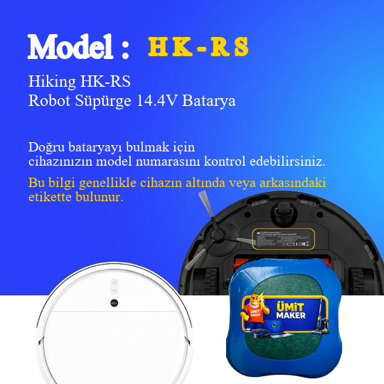 Hiking HK-RS Robot Süpürge 7000 mAh 14.4V Batarya