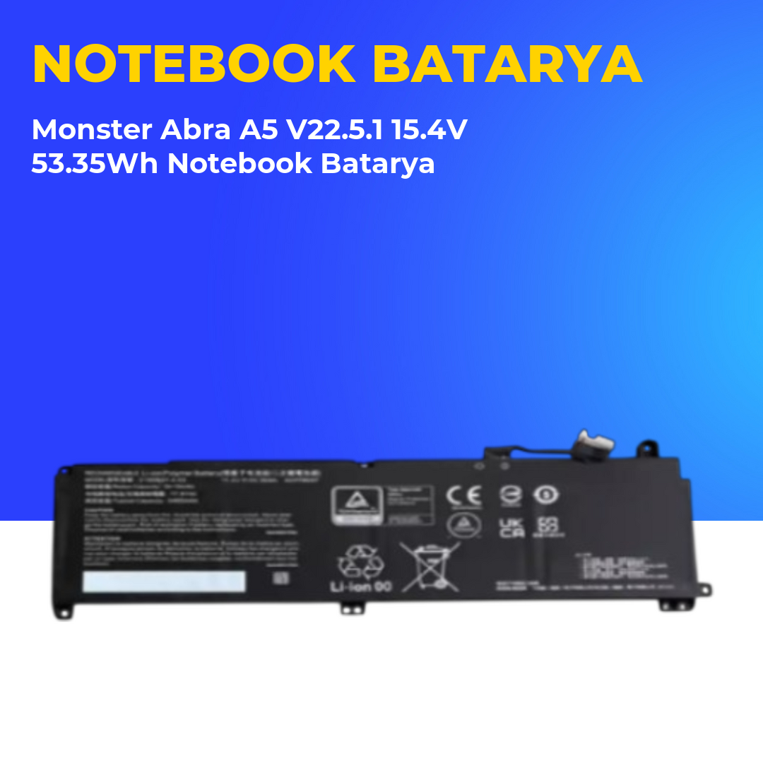 Monster Abra A5 V22.5.1 15.4V 53.35Wh Notebook Batarya