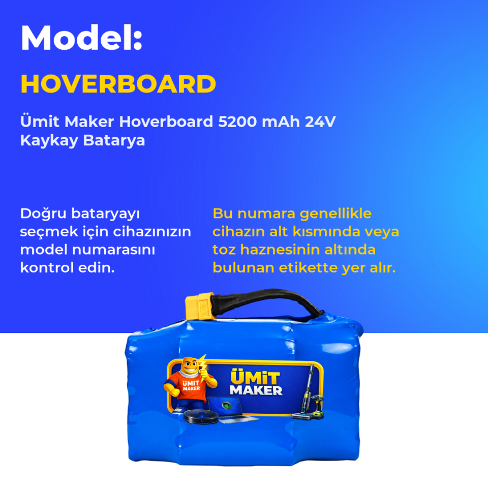 Hoverboard 5200 mAh 24V Kaykay Batarya