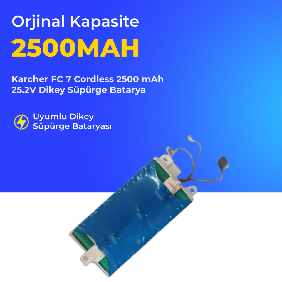 Karcher FC 7 Cordless 2500 mAh 25.2V Dikey Süpürge Batarya