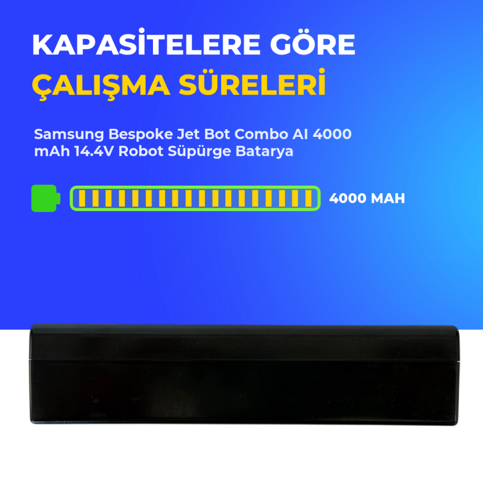 Samsung Bespoke Jet Bot Combo AI 4000 mAh 14.4V Robot Süpürge Batarya