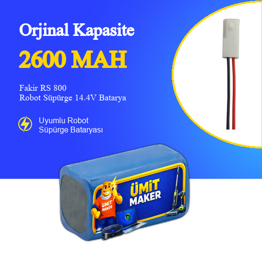 Fakir RS 800 Robot Süpürge 2600 mAh 14.4V Batarya