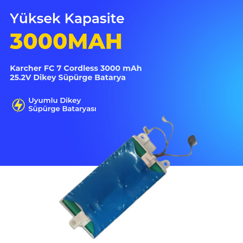 Karcher FC 7 Cordless 3000 mAh 25.2V Dikey Süpürge Batarya