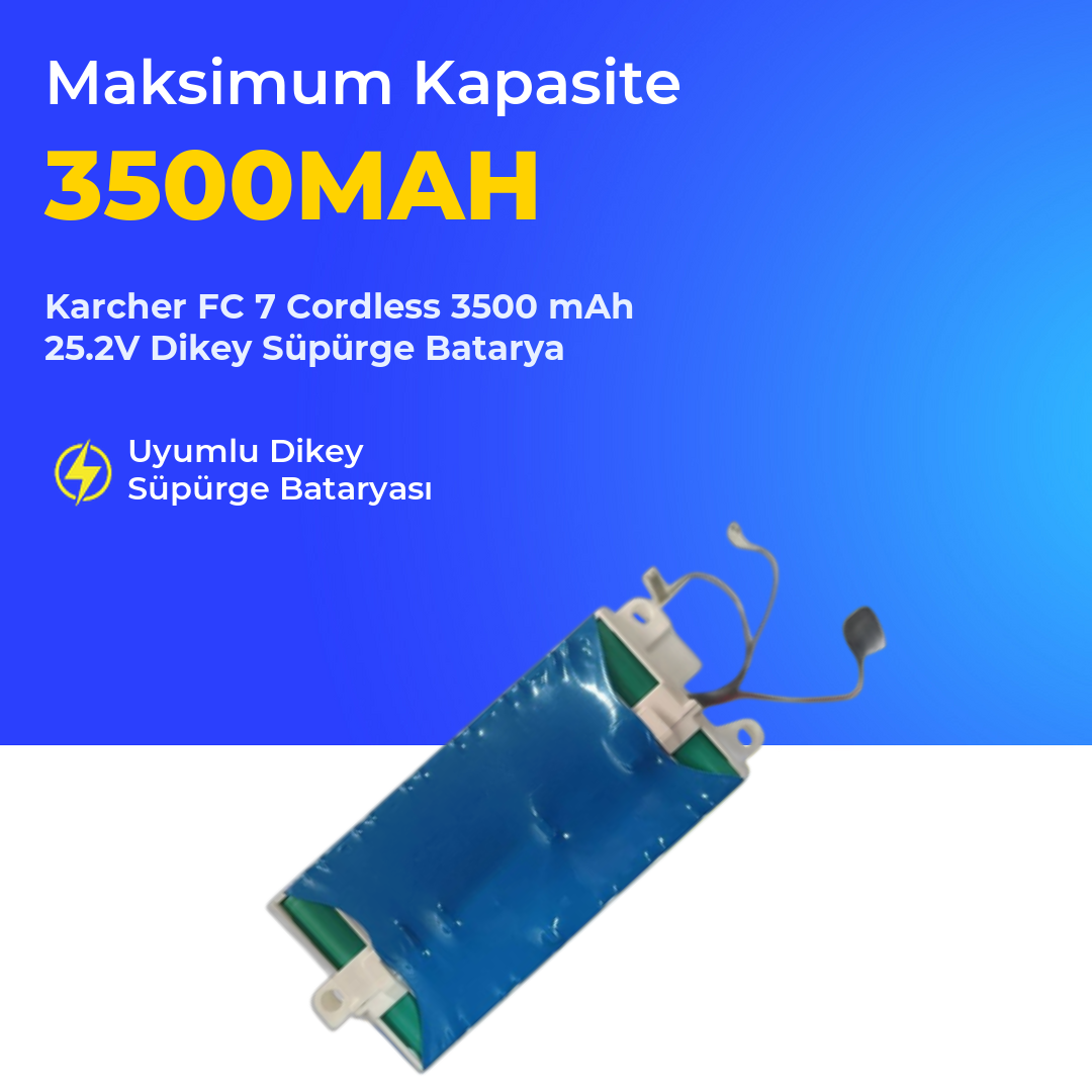 Karcher FC 7 Cordless 3500 mAh 25.2V Dikey Süpürge Batarya