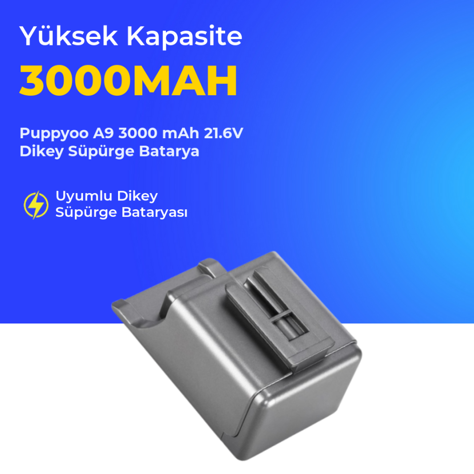 Puppyoo A9 3000 mAh 21.6V Dikey Süpürge Batarya