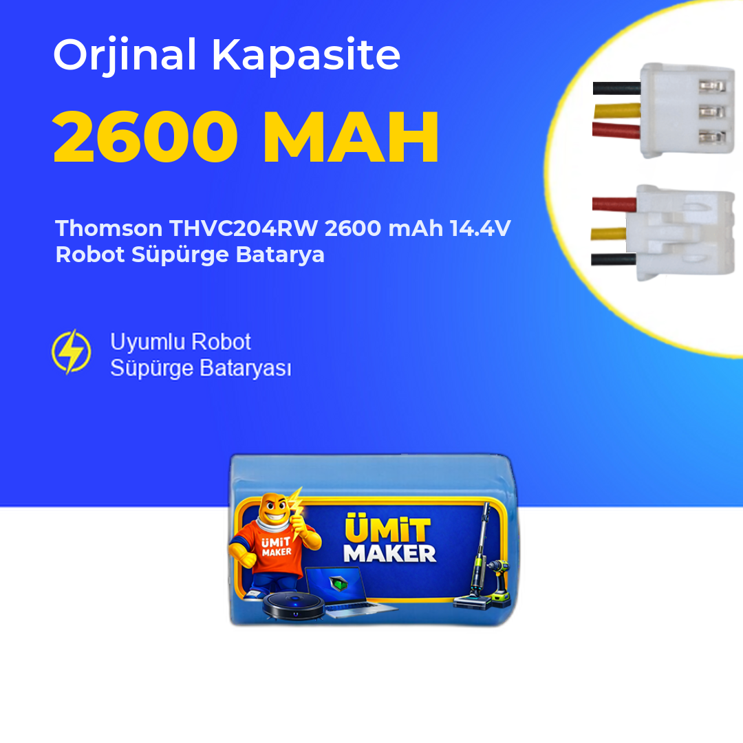 Thomson THVC204RW 2600 mAh 14.4V Robot Süpürge Batarya