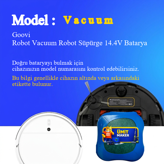 Goovi Robot Vacuum Robot Süpürge 3500 mAh 14.4V Batarya