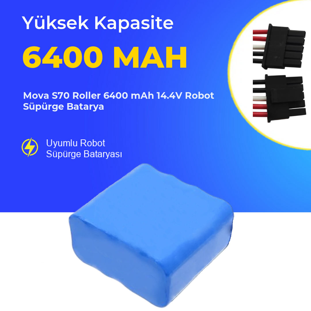 Mova S70 Roller 6400 mAh 14.4V Robot Süpürge Batarya